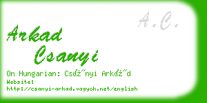 arkad csanyi business card